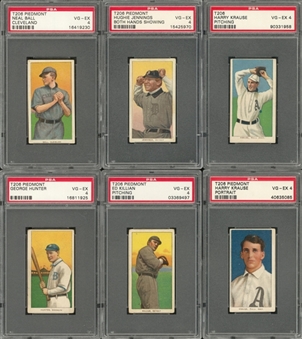 1909-11 T206 White Border PSA VG-EX 4 Collection (6 Different) Including Jennings